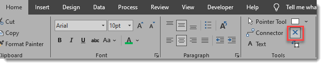 How to select the connection point tool in Visio